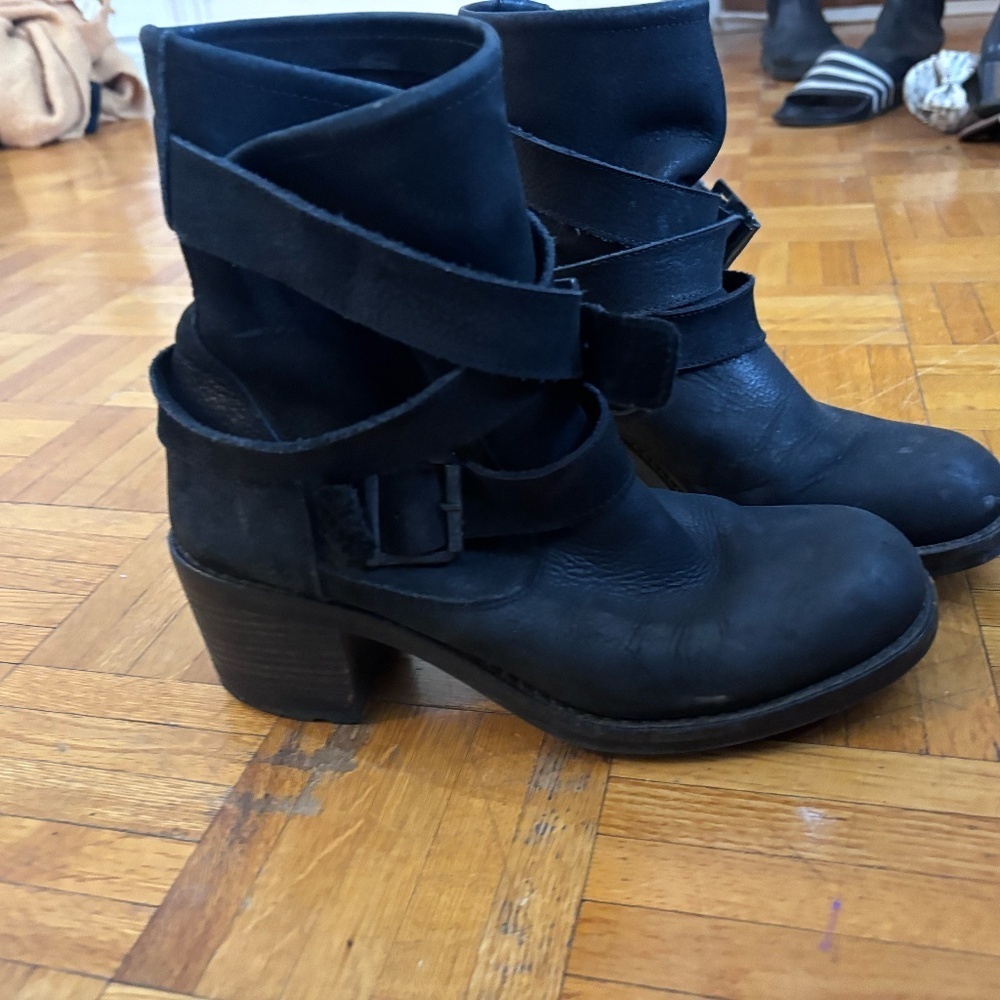 leather kg kurt geiger combat strap boots *accepting offers